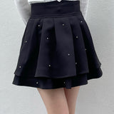 【abcボトムス10％割♡】ダブルフレアスカート