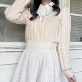 レイヤードケーブルニット