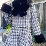 【セットアップ対応アイテム】 ファー付ノーカラージャケット