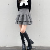 リボンレイヤードニット