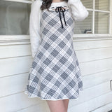 フロントアキリボンニットワンピース