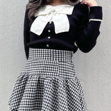 リボンレイヤードニット