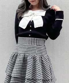 リボンレイヤードニット