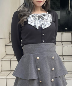 リボンレイヤードトップス