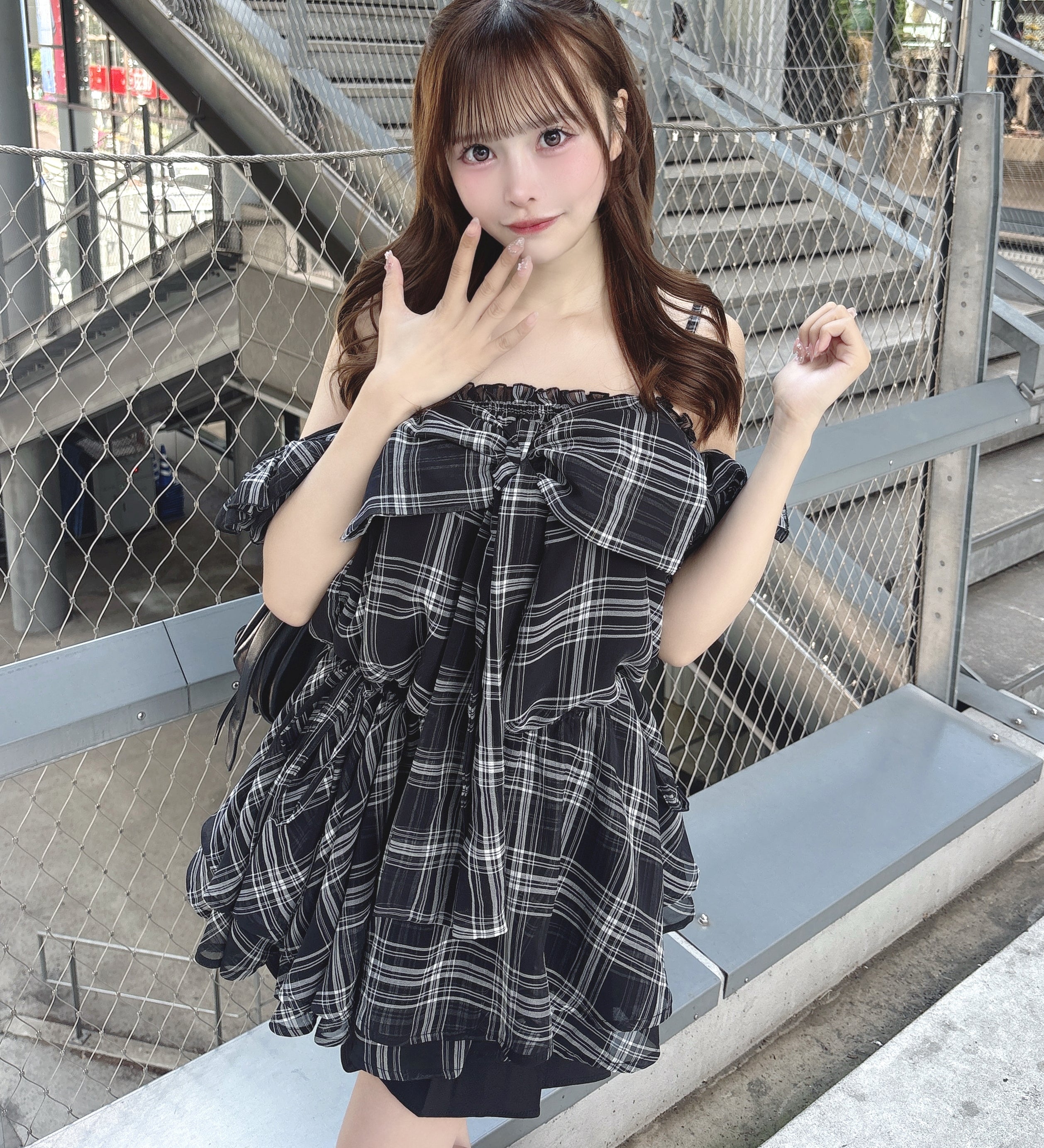 【予約商品 5月下旬発送】２wayリボンペプラムワンピース