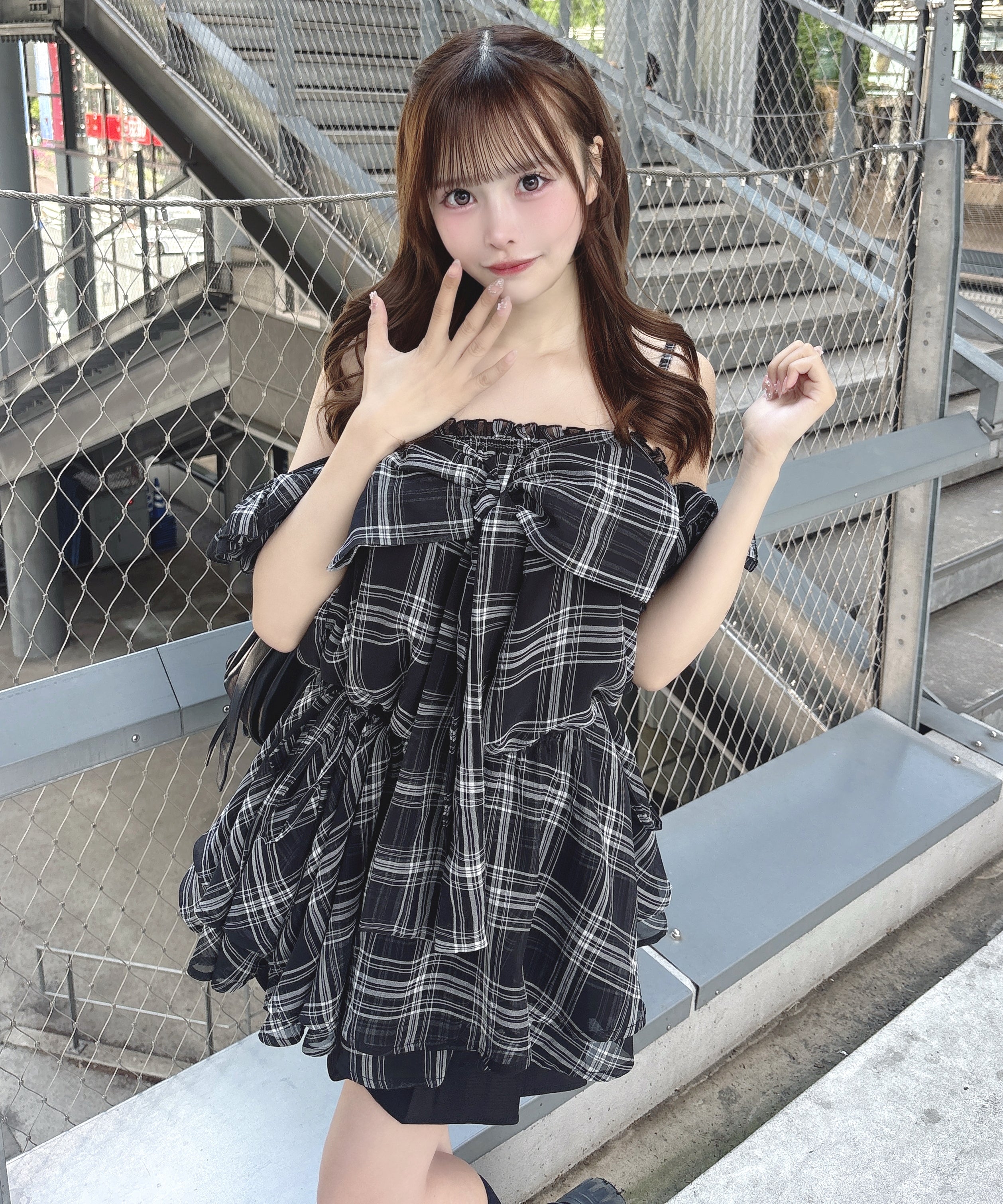 ２wayリボンペプラムワンピース