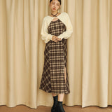 【予約商品10月上旬お届け】シャギーボレロロングチェックワンピース