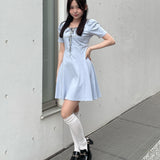 【予約商品　4月上旬発送予定】パイピングリボンワンピース