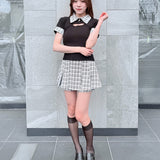 【予約商品7月上旬お届け】チェックボックスプリーツスカート