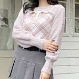 フロントアキリボンニット