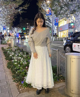 【12月中旬/予約商品 】スパンコールチェックフレアスカート