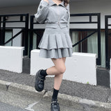 【セットアップ対応アイテム】タックティアードスカート