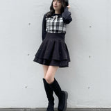 フロントアキリボンニット