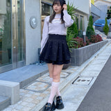 ケーブルダブルリボンニット