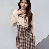 【予約商品11月上旬お届け】ショートニット×ミニワンピセット