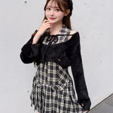 【予約商品11月上旬お届け】ショートニット×ミニワンピセット