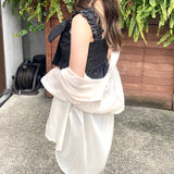 リボンペプラムキャミブラウス