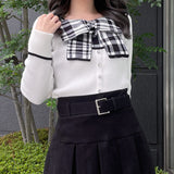 リボンレイヤードニット