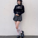 ケーブルダブルリボンニット