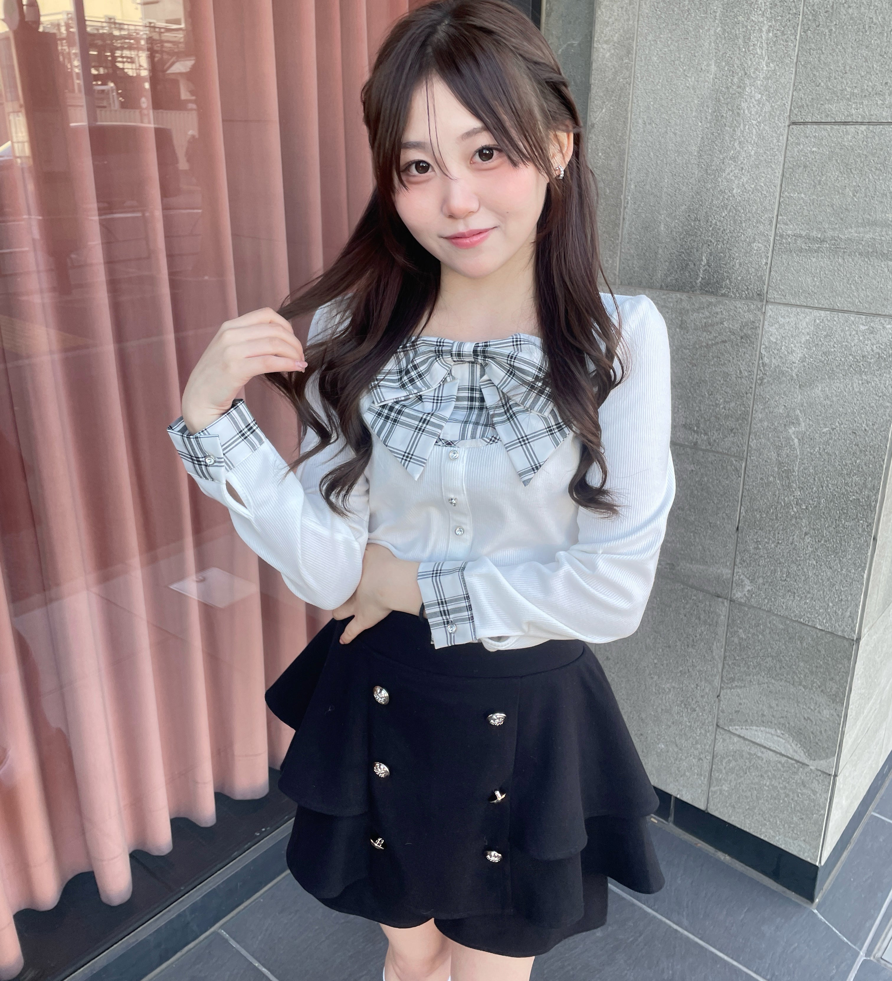 リボンレイヤードトップス