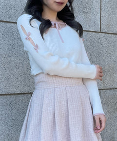 スリットリボンスリーブトップス