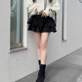 ツイードティアードミニスカート