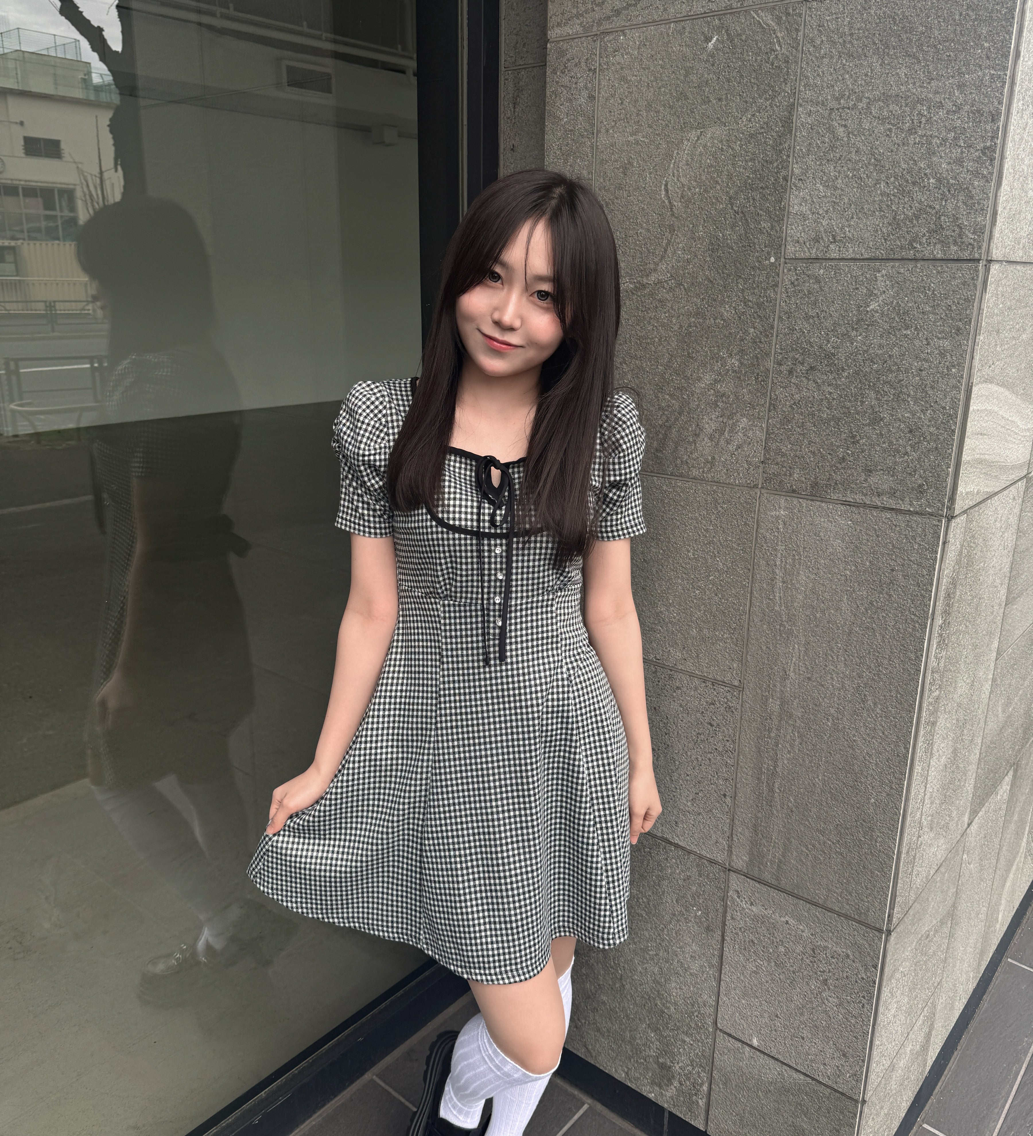 【予約商品　4月上旬発送予定】パイピングリボンワンピース