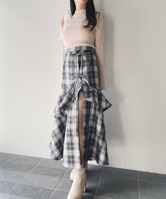 ラッフルスリットスカート