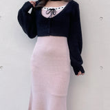 【予約商品 12月上旬お届け】ボレロアンサンブルニットワンピース