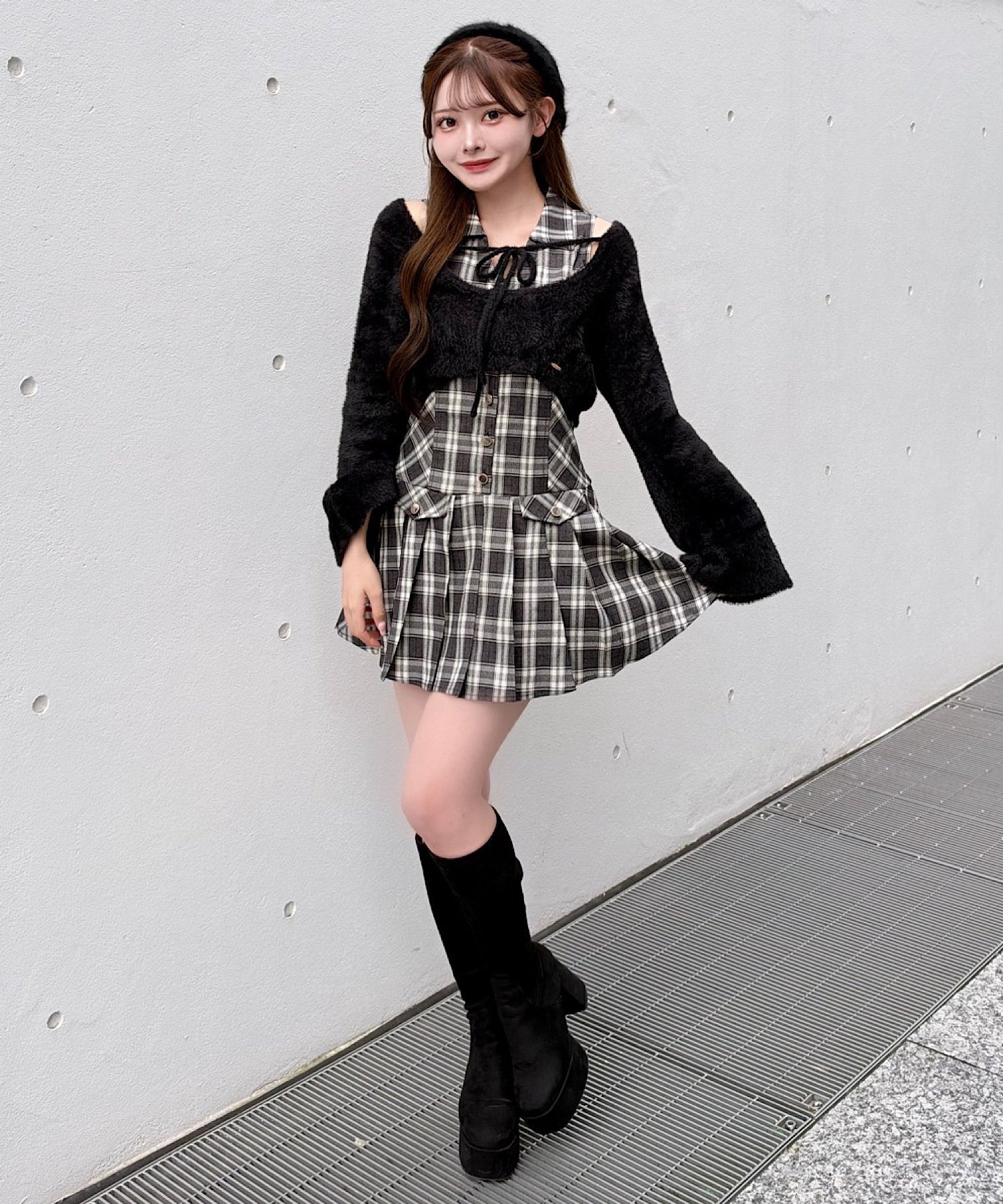 【予約商品11月上旬お届け】ショートニット×ミニワンピセット