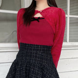 ボレロレイヤードニット