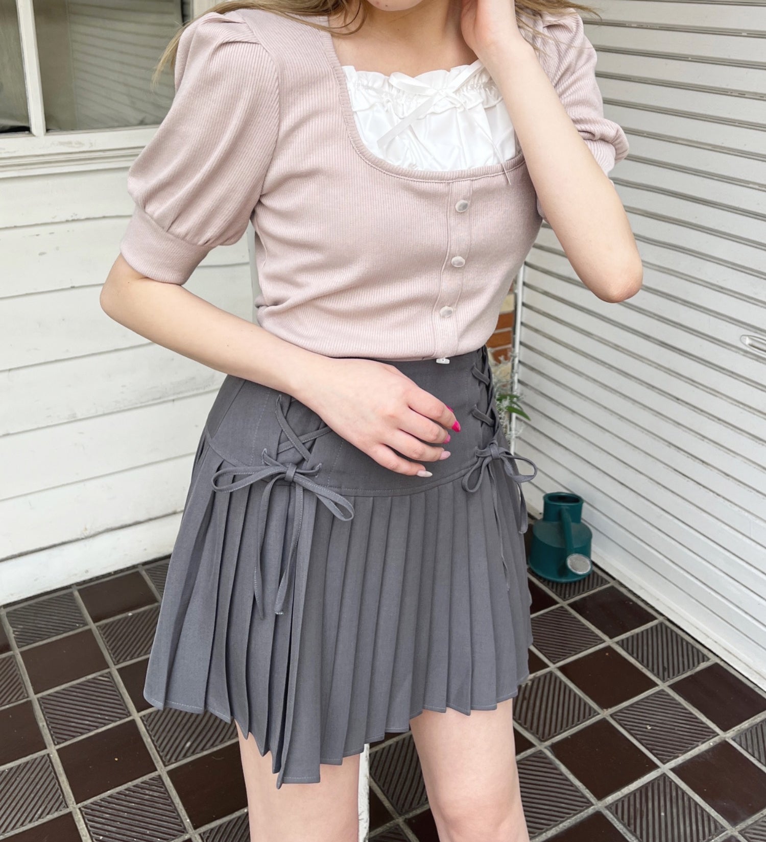 レイヤード風半袖カットソー