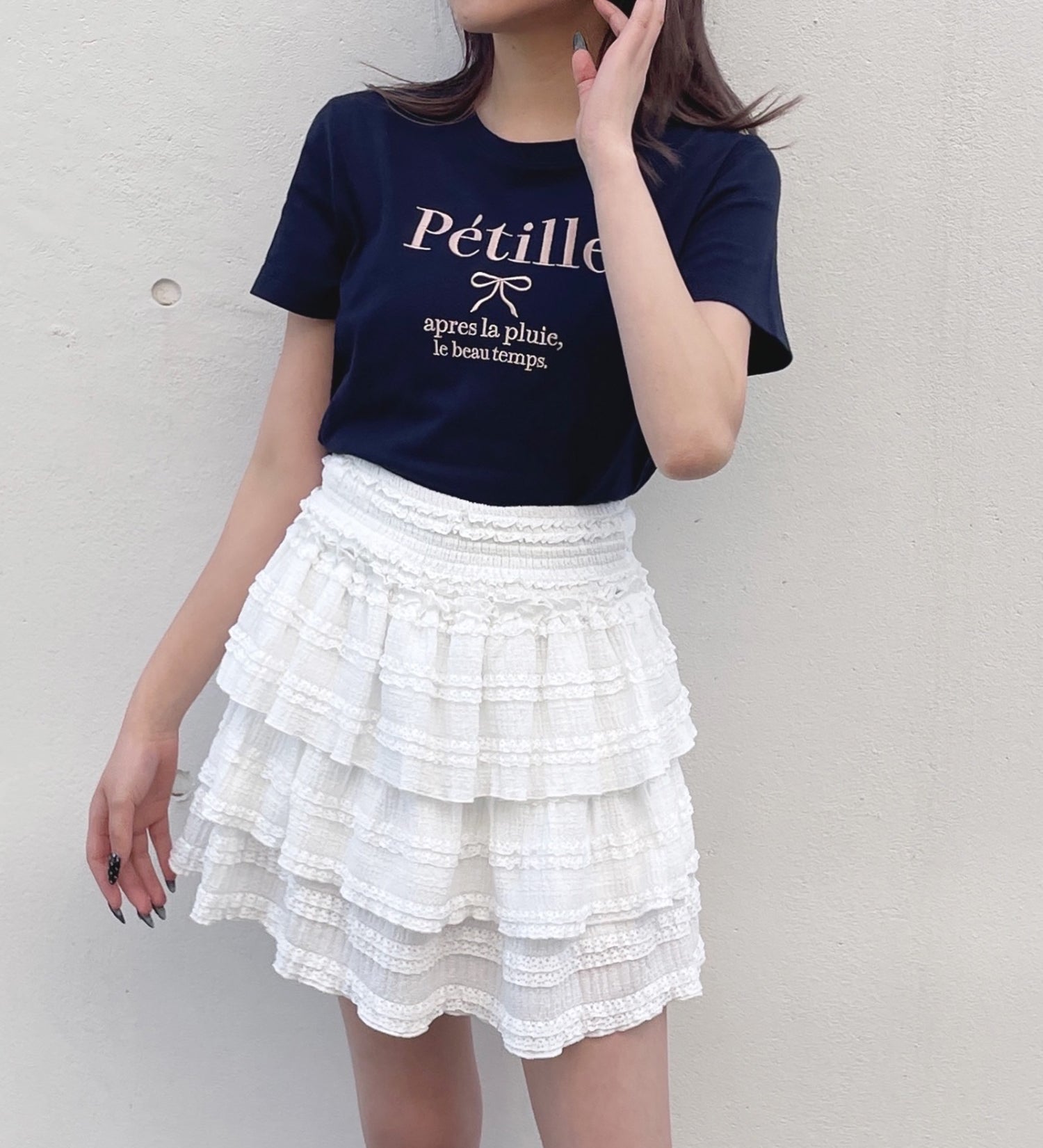 リボン刺繍Tシャツ