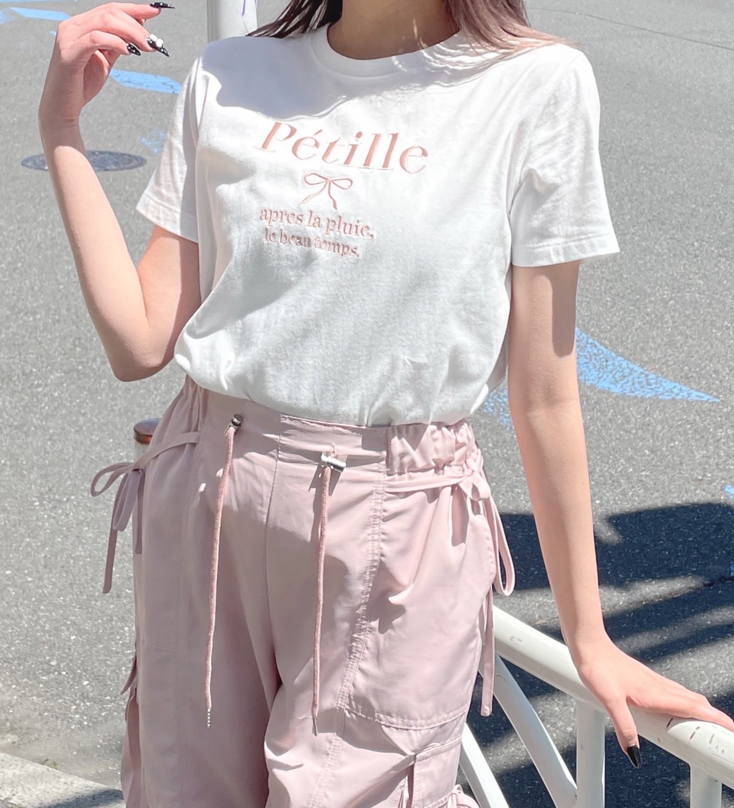 リボン刺繍Tシャツ