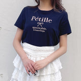 リボン刺繍Tシャツ