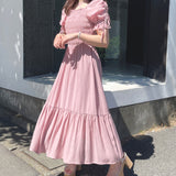 楊柳シャーリングワンピース
