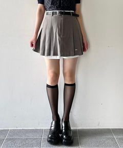 レイヤードシャツプリーツミニスカート