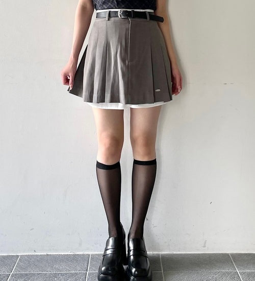 レイヤードシャツプリーツミニスカート