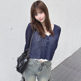 スパンコールニットカーディガン