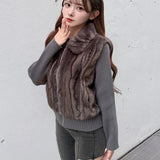 【予約商品10月中旬お届け】ボリュームカラーファードッキングニットカーデ