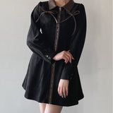 【予約商品 10月上旬お届け】長袖フロントジップワンピース