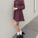 長袖フロントジップワンピース