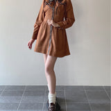 【予約商品 10月上旬お届け】長袖フロントジップワンピース