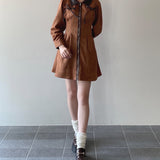 【予約商品 10月上旬お届け】長袖フロントジップワンピース