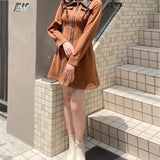 長袖フロントジップワンピース