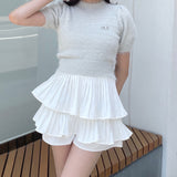 【予約商品 9月中旬お届け】ブローチ付きフェザーニット