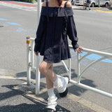 【予約商品 9月下旬お届け】オフショルレースアップワンピース