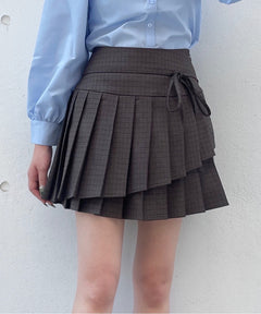 【予約商品 9月上旬お届け】ダブルプリーツスカート
