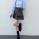 【予約商品 9月上旬お届け】ダブルプリーツスカート