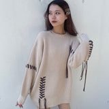 【予約商品 10月上旬お届け】ステッチニットワンピース